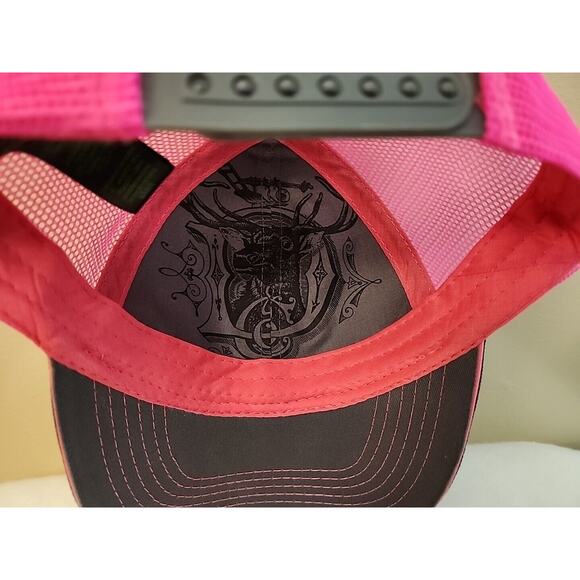 John Deere Hat Cap Snapback Trucker Pink Gray Embroidered Logo Farmer Rancher - Picture 4 of 5